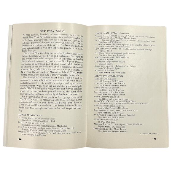 Circle Line Cruise Guide New York Manhattan Island Sightseeing Tour Book 1951 - Picture 3 of 8